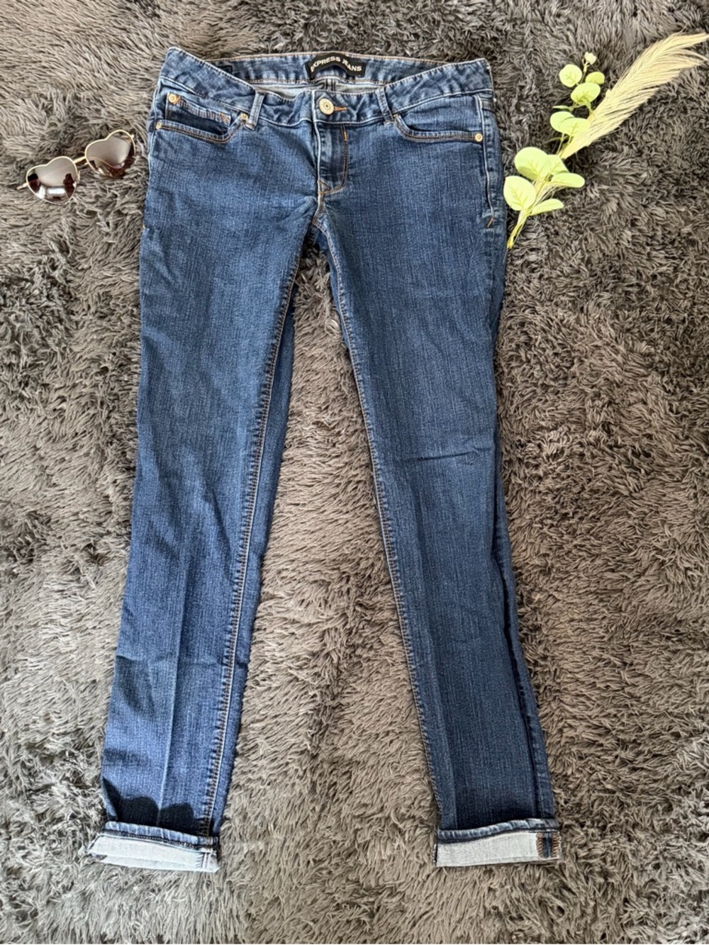 Express Dark Blue low rise Skinny Jeans for Women Sz 10